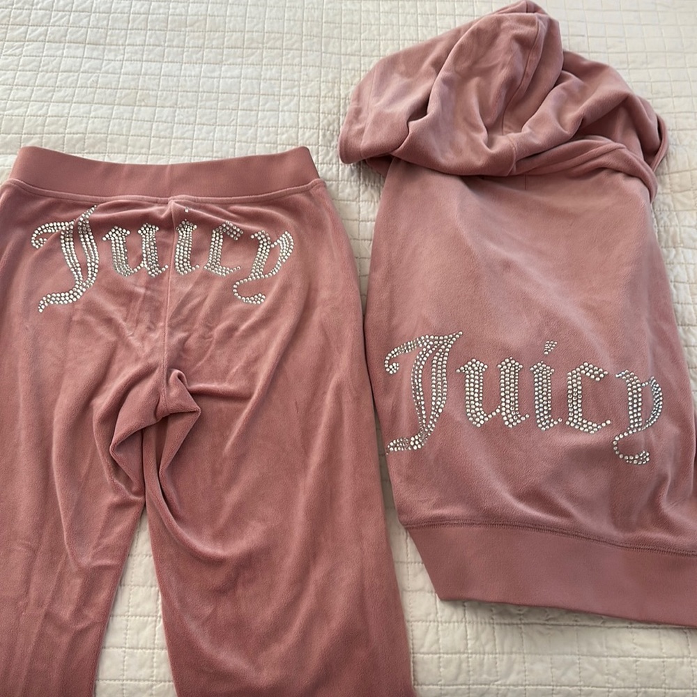 JUICY COUTURE Velour bling tracksuit set xs